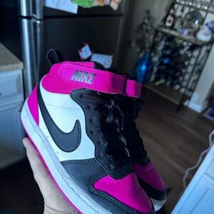 Nike Pink and Black High-Top Sneakers